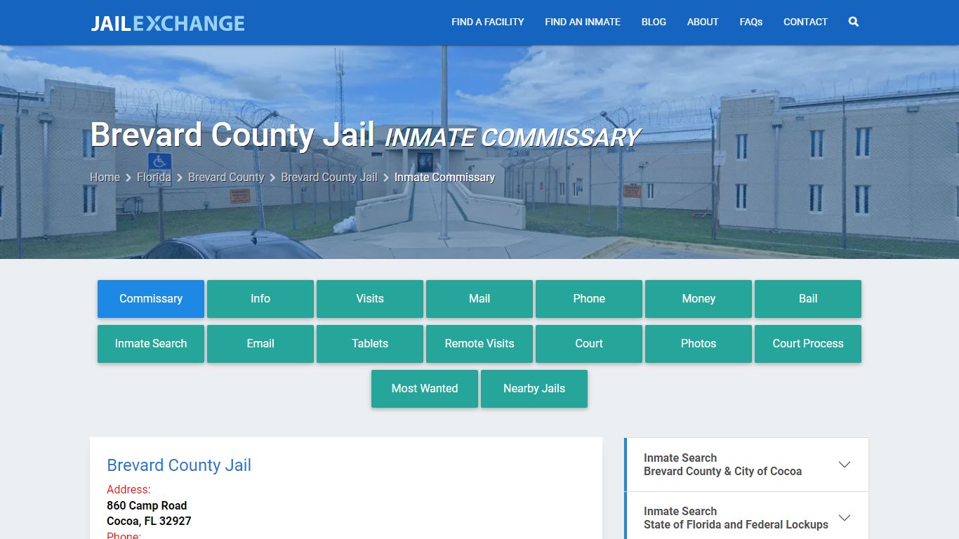 Inmate Commissary, Care Packs - Brevard County Jail, FL